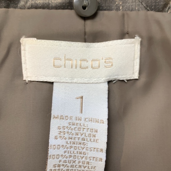 Chico’s  Bronze & Brown Lightly Padded Vest w Pockets, Nice Sheen to Fabric - Picture 13 of 16